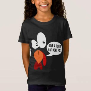 Save A Turkey Eat More Pizza Funny Turkey Face Tha T-Shirt
