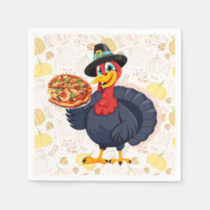 Save A Turkey Eat Pizza Funny Happy Thanksgiving Napkins