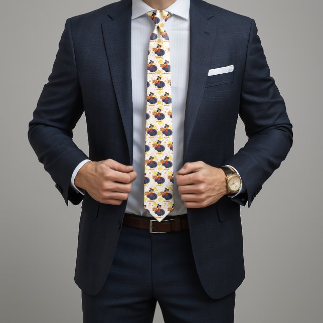 Save A Turkey Eat Pizza Funny Happy Thanksgiving Neck Tie (Creator Uploaded)