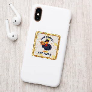 Save A Turkey Eat Pizza Funny Happy Thanksgiving Patch