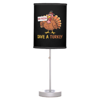 Save A Turkey Eat Pizza Funny Thanksgiving Classic Table Lamp