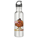 Save A Turkey Eat Pizza Funny Thanksgiving Oversiz Stainless Steel Water Bottle