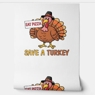 Save A Turkey Eat Pizza Funny Thanksgiving Oversiz Wallpaper