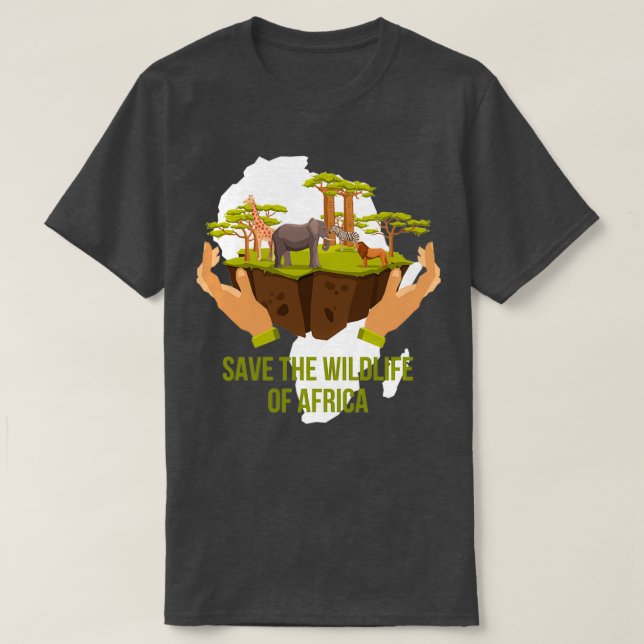 Save Africa Africa Map T-Shirt (Design Front)