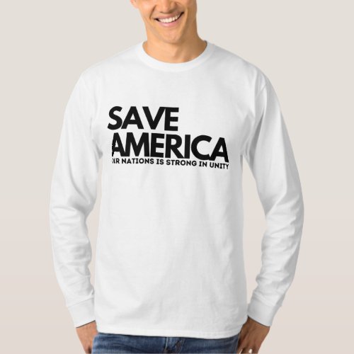 Save America Mens Basic Long Sleeve T_Shirt