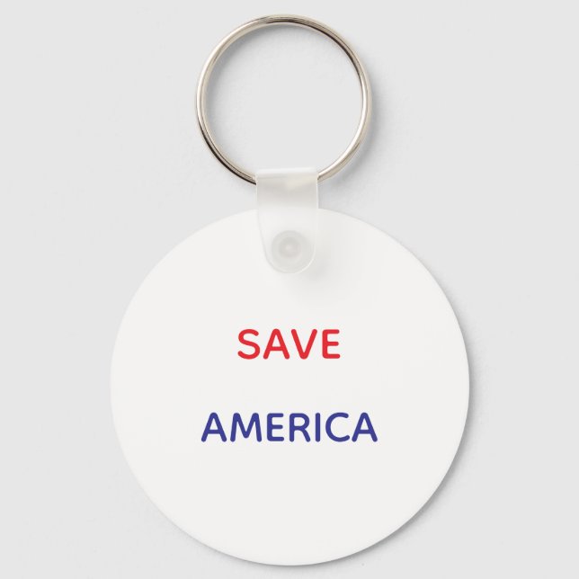 SAVE AMERICA ROUND KEYCHAIN (Front)
