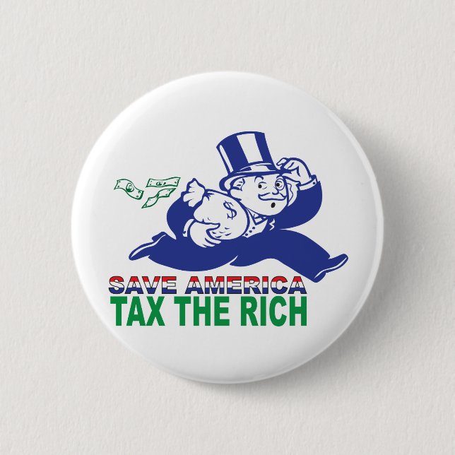 Save America/ Tax the Rich Button (Front)