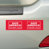 Save America Trump 2024 Bumper Sticker (On Car)
