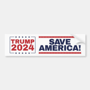Save America! Trump 2024 Bumper Sticker