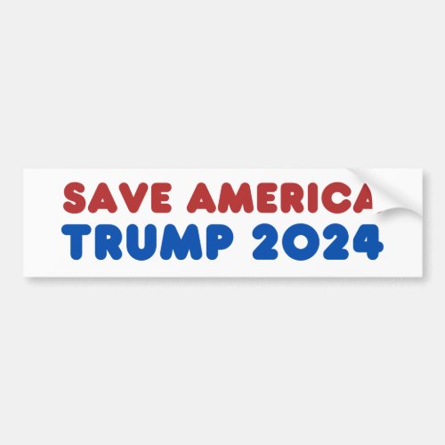 SAVE AMERICA TRUMP 2024 BUMPER STICKER