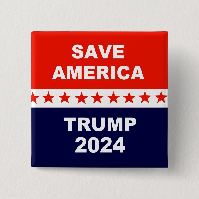 Save America Trump 2024 Button (Front)