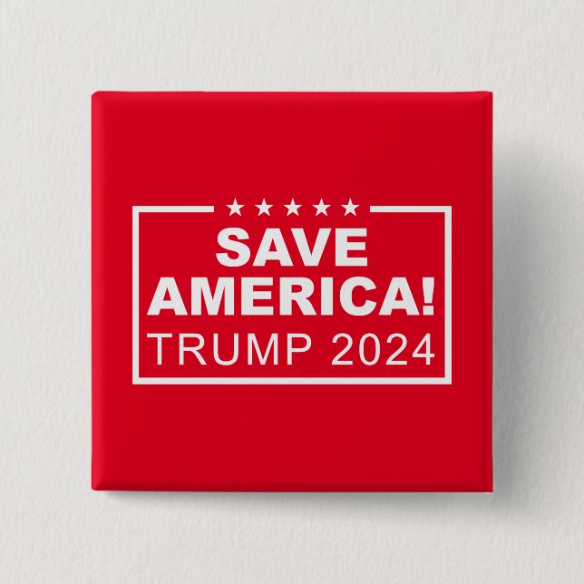 Save America Trump 2024 Button (Front)