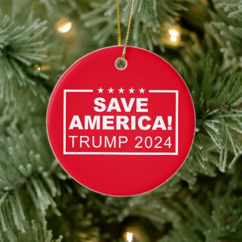 Save America Trump 2024 Ceramic Ornament