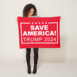 Save America Trump 2024 Fleece Blanket