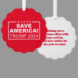 Save America Trump 2024 Ornament Card