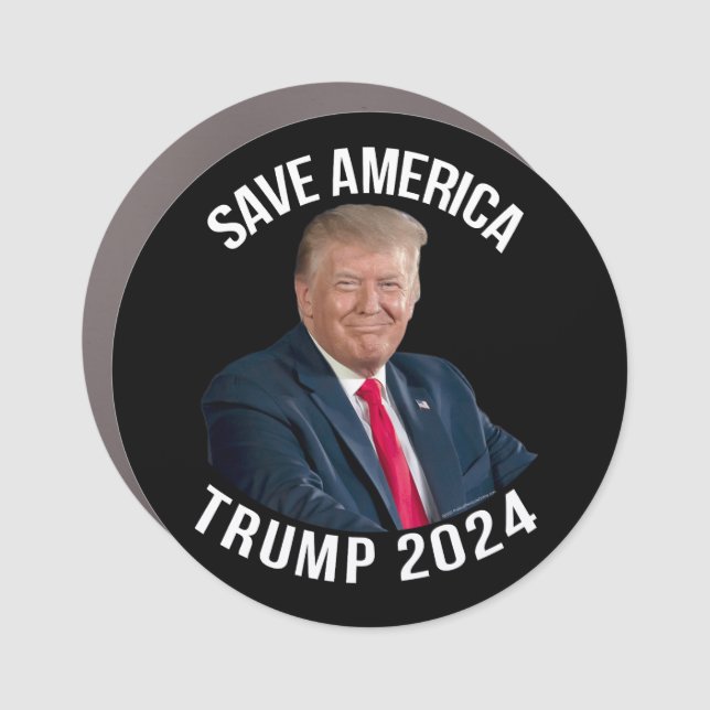 Save America Trump 2024 President Donald J. Trump Car Magnet (Front)