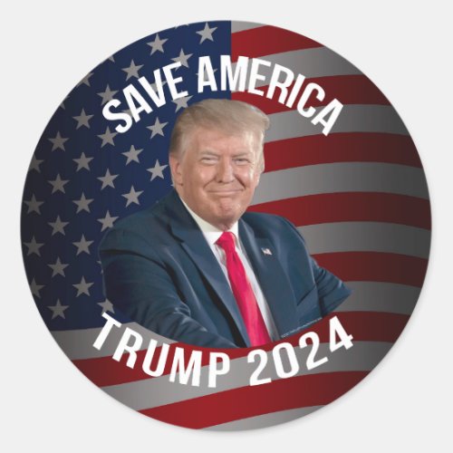 Save America Trump 2024 President Donald J Trump Classic Round Sticker