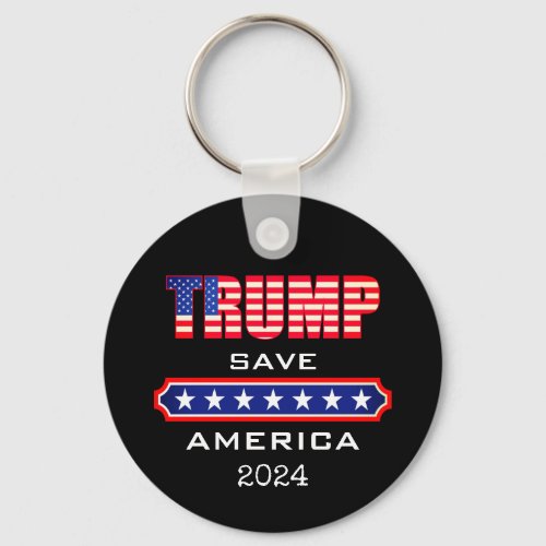 Save America Trump Black  Keychain