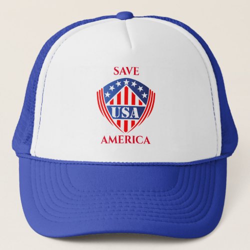 Save America USA Flag Crest 2024 Election  Trucker Hat