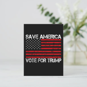 Save America Vote For Trump Postcard