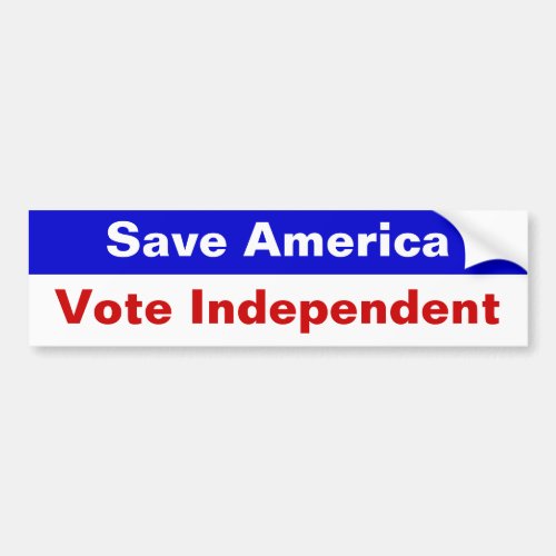 Save America Vote Independent Bumper Sticker