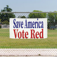 Save America Vote Red with red blue text