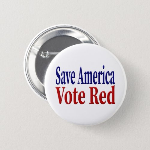 Save America Vote Red with red blue text Button