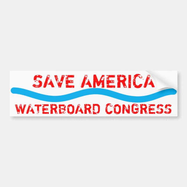SAVE AMERICA, WATERBOARD CONGRESS BUMPER STICKER (Front)
