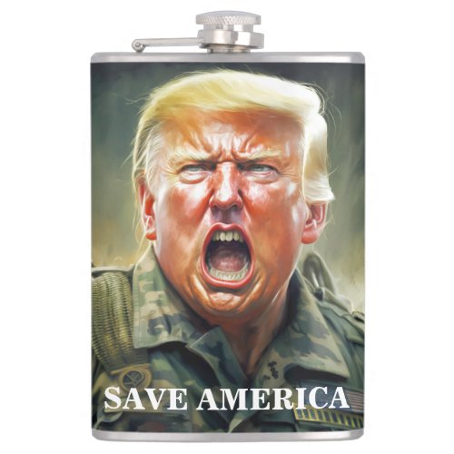 Save America with Trump _ United We Stand Flask