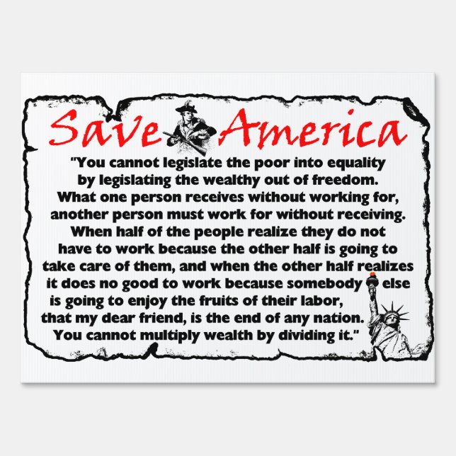 Save America! Yard Sign (Front)