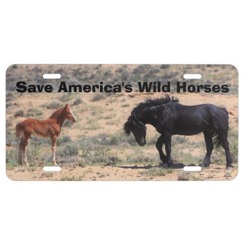 Save Americas Wild Horses Bubba License Plate