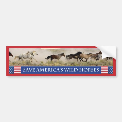 Save Americas Wild Horses Bumper Sticker 1