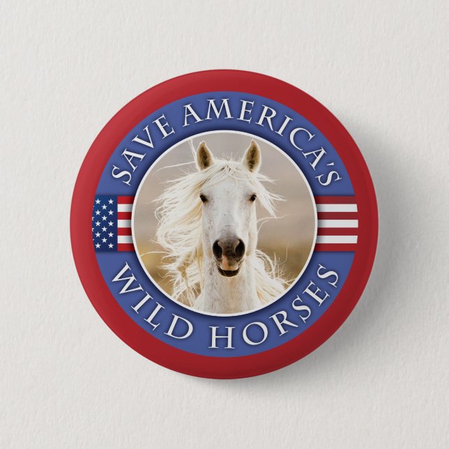 Save America's Wild Horses Button (Front)
