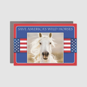 Save America's Wild Horses Car Magnet 12"x18"