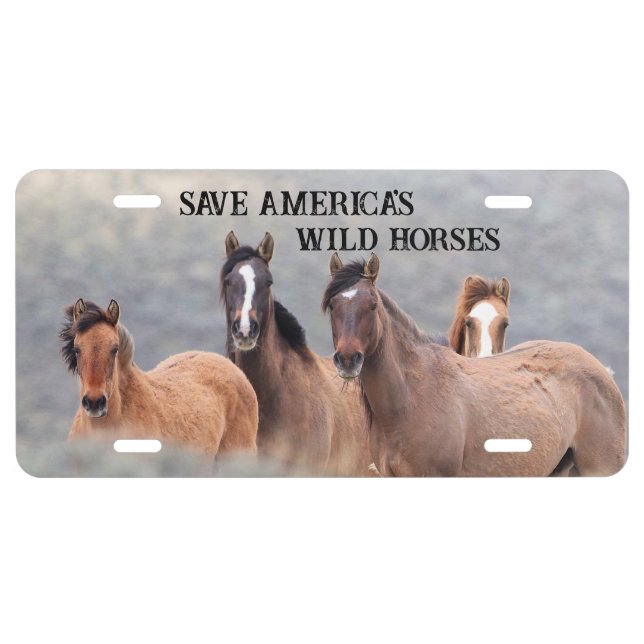 Save America's Wild Horses License Plate (Front)