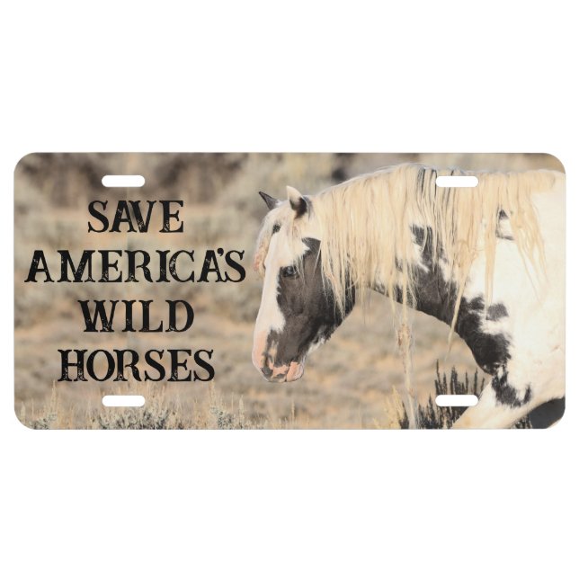 Save America's Wild Horses License Plate (Front)