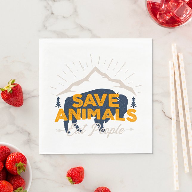 Save Animals Eat People Napkins (Creator Uploaded)