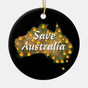 Save Australia From Bushfire Disaster Ceramic Ornament