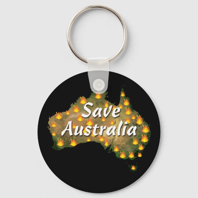 Save Australia From Bushfire Disaster Keychain (Front)