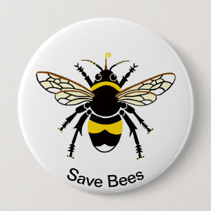 Save BEES - Conservation - Nature - Ecology Button