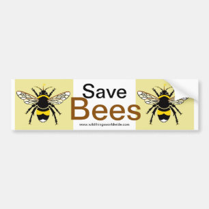 Save Bees - Endangered wildlife - bumper sticker