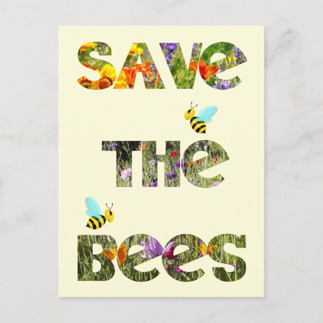 Save Bees Postcard (Front)