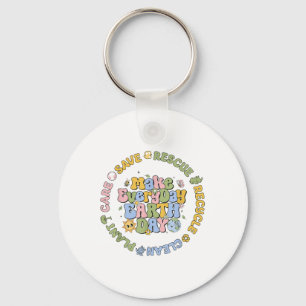 Save Bees Rescue Animals Recycle Care Every Day Ea Keychain
