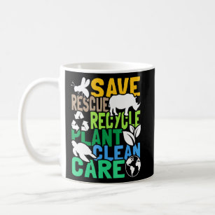 Save Bees Rescue Animals Recycle Plastic - Earth D Coffee Mug