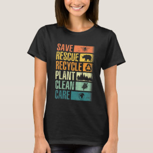 Save Bees Rescue Animals Recycle Plastic Earth Day T-Shirt
