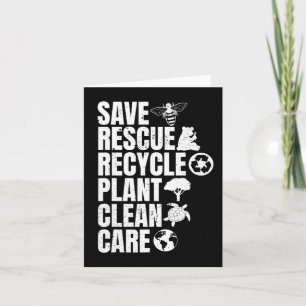Save Bees Rescue Animals Recycle Plastict Earth Da Card