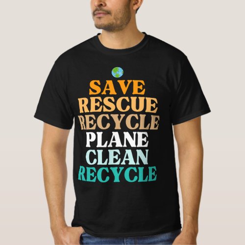 Save Bees Rescue Animals Recycle  T_Shirt