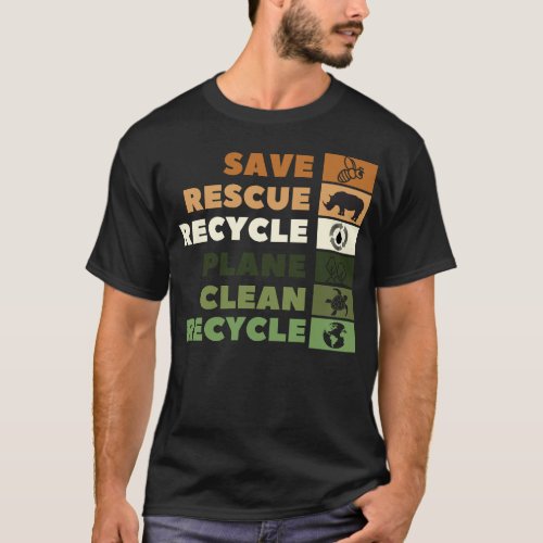 Save Bees Rescue Animals Recycle T_Shirt