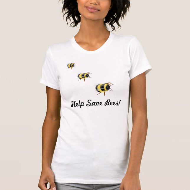 Save BEES save the world - bee ladybug art T-Shirt (Front)