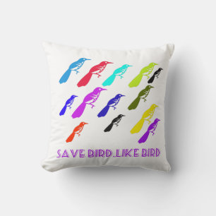 save bird,like bird throw pillow